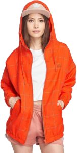 chaqueta cortavientos adidas de mujer naranja