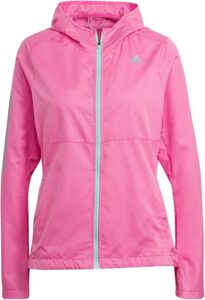 chaqueta cortavientos adidas de mujer rosa