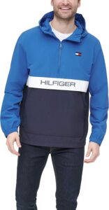 chaqueta cortavientos azul tommy hilfiger