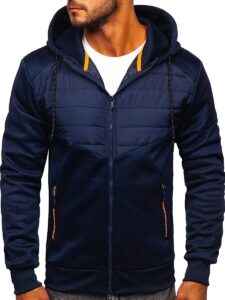 chaqueta cortavientos azul marino de hombre bolf