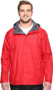 chaqueta cortavientos columbia de hombre roja