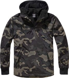 chaqueta cortavientos de camuflaje para hombre