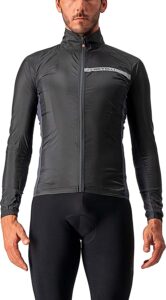 chaqueta cortavientos de ciclismo castelli en gris