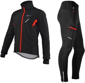 chaqueta cortavientos de ciclismo rockbros con pantalón