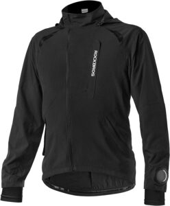 chaqueta cortavientos de ciclismo rockbros negra