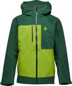 chaqueta cortavientos de montaña black diamond verde