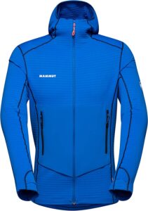 chaqueta cortavientos de montaña mammut azul