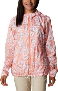 chaqueta cortavientos estampado salmon de mujer