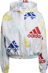 chaqueta cortavientos estampada de mujer adidas