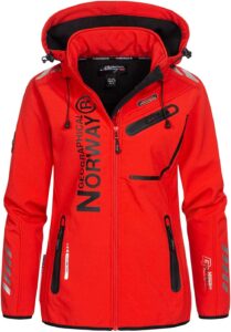 chaqueta cortavientos roja norway de mujer