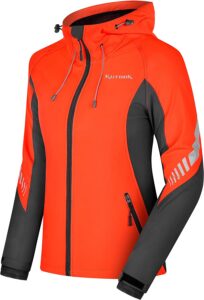 chaqueta cortavientos naranja de mujer