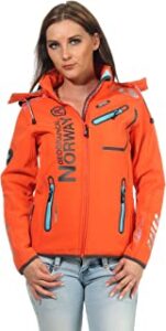 chaqueta cortavientos naranja de mujer norway