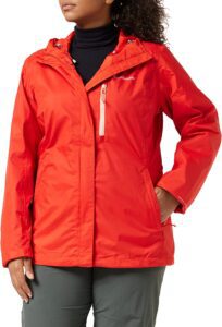 chaqueta cortavientos naranja para mujer