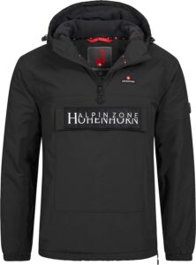 chaqueta cortavientos negro de hombre