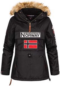 chaqueta cortavientos negra de mujer norway