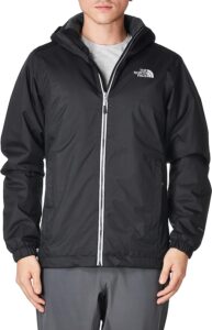 chaqueta cortavientos the north face para hombre con cremallera blanca