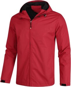 chaqueta cortavientos roja de hombre