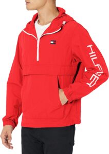 chaqueta cortavientos roja de hombre tommy hilfiger