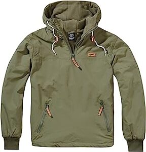 chaqueta cortavientos verde de hombre brandit