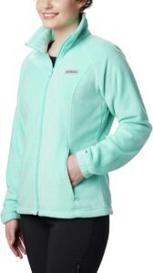 chaqueta cortavientos verde menta de mujer