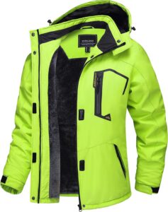 chaqueta de esquí fluorescente para mujer