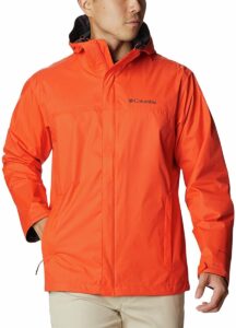 chaqueta cortavientos columbia de hombre naranja