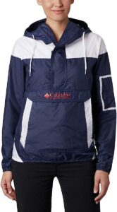 chaqueta cortavientos columbia de mujer azul marino