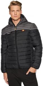 chaqueta cortavientos ellesse en negro y gris para hombre