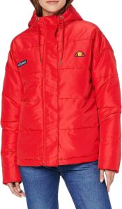 chaqueta cortavientos ellesse de mujer en rojo