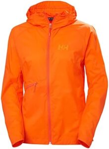 chaqueta cortavientos hellly hansen de mujer naranja