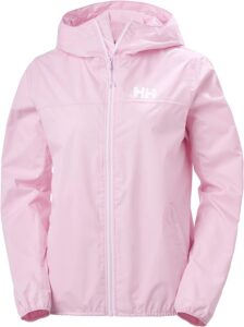 chaqueta cortavientos helly hansen de mujer en color rosa pastel