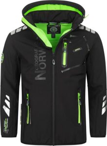 chaqueta cortavientos norway de hombre en negro y verde