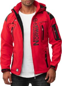 chaqueta cortavientos norway de hombre roja