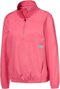 chaqueta cortavientos puma de mujer en color rosa