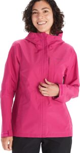 chaqueta cortavientos marmot de mujer en color rosa