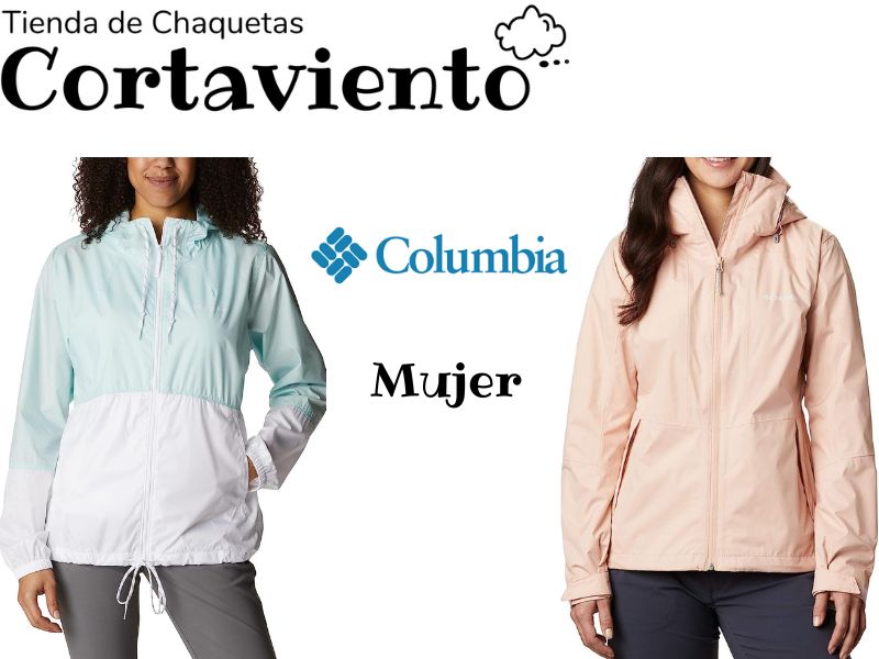 chaqueta cortavientos columbia de mujer