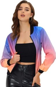 chaqueta cortavientos casual de mujer con degradado