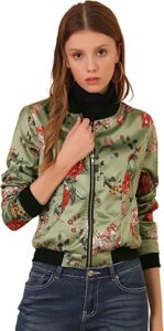 chaqueta cortavientos casual de mujer con estampado de pajaros