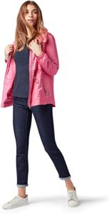 chaqueta cortavientos casual de mujer en rosa