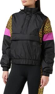 chaqueta cortavientos casual de mujer con animal print