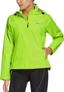 chaqueta cortavientos de ciclismo para mujer fluorescente