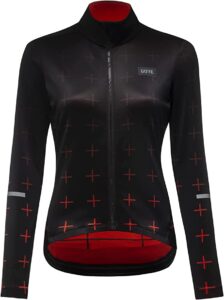 chaqueta cortavientos de ciclismo para mujer en negro