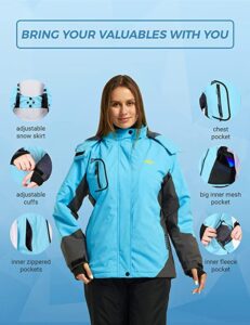 chaqueta cortavientos de esquí para mujer en azul