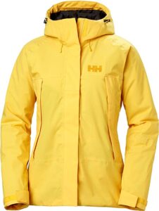 chaqueta cortavientos de montaña para mujer en amarillo