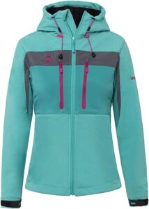 chaqueta cortavientos de montaña para mujer en azul claro