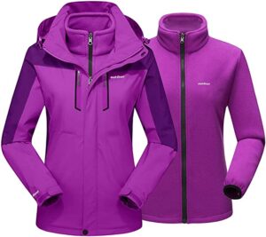 chaqueta cortavientos de montaña para mujer en fucsia y morado