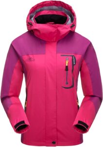 chaqueta cortavientos de montaña para mujer en rosa y fucsia