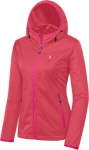 chaqueta cortavientos de running para mujer en rojo