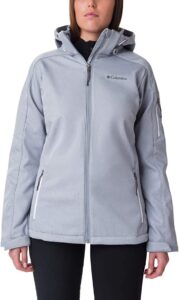 chaqueta cortavientos de trekking para mujer en gris