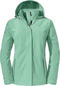 chaqueta cortavientos de trekking para mujer en color verde